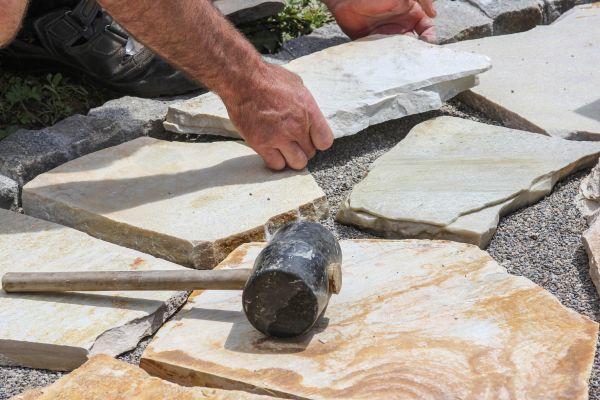 Stone Sidewalk Installation in Evans