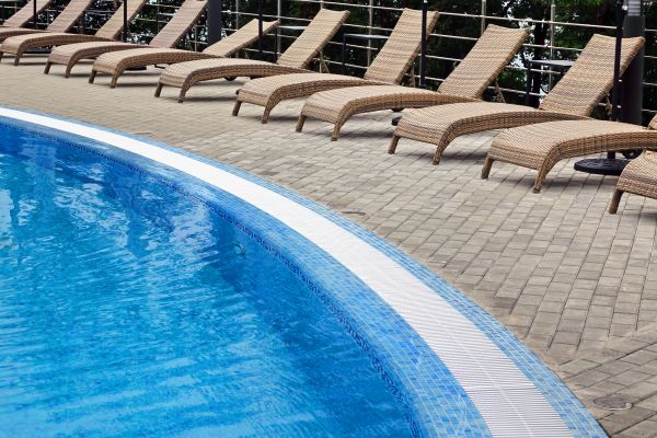 Poolside Hardscaping in Evans